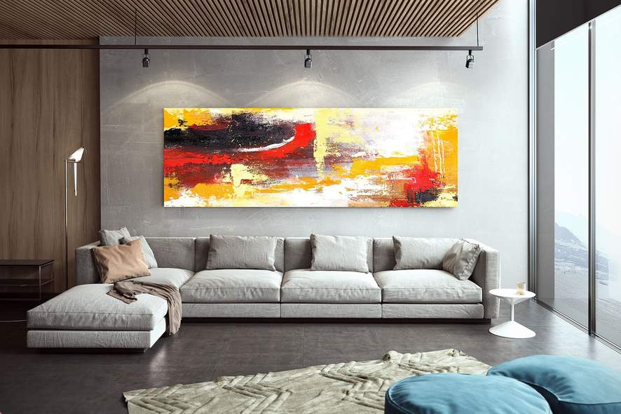 room yellow wall art